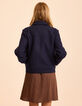 Manteau court marine lainage fourr&eacute; I.Code-3