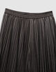 Pantalón ancho caqui pana plisado niña-5