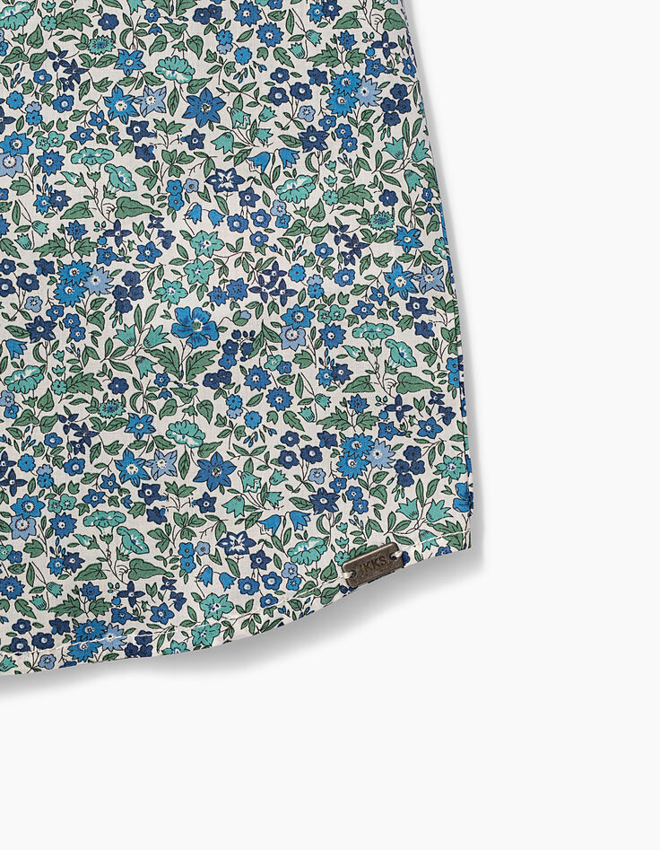 Chemise indigo Liberty® à motifs fleurs garçon-4