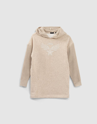 Vestido sudadera mastic bimaterial punto con capucha ni&ntilde;a - IKKS