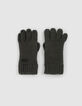 Jungen-Handschuhe Khaki, recycelter Strick,-1