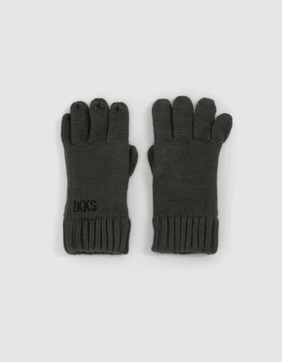 Jungen-Handschuhe Khaki, recycelter Strick, - IKKS