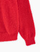 Rood vest fantasie harig breigaren dames-2