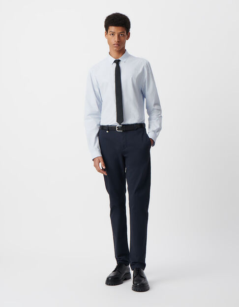 Men’s sky striped REGULAR shirt with Mandarin collar - IKKS
