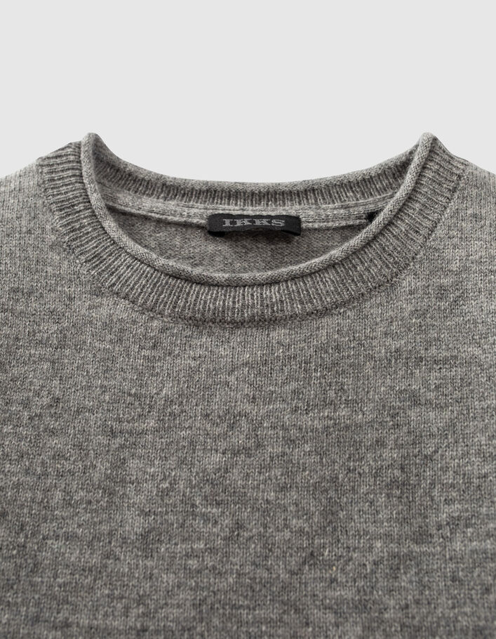 Grauer Jungenstrickpullover aus Wolle und Kaschmir-5