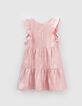 Roze jurk met volants meisjes-2