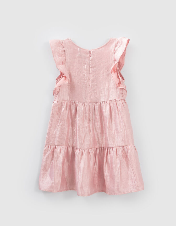 Roze jurk met volants meisjes-2