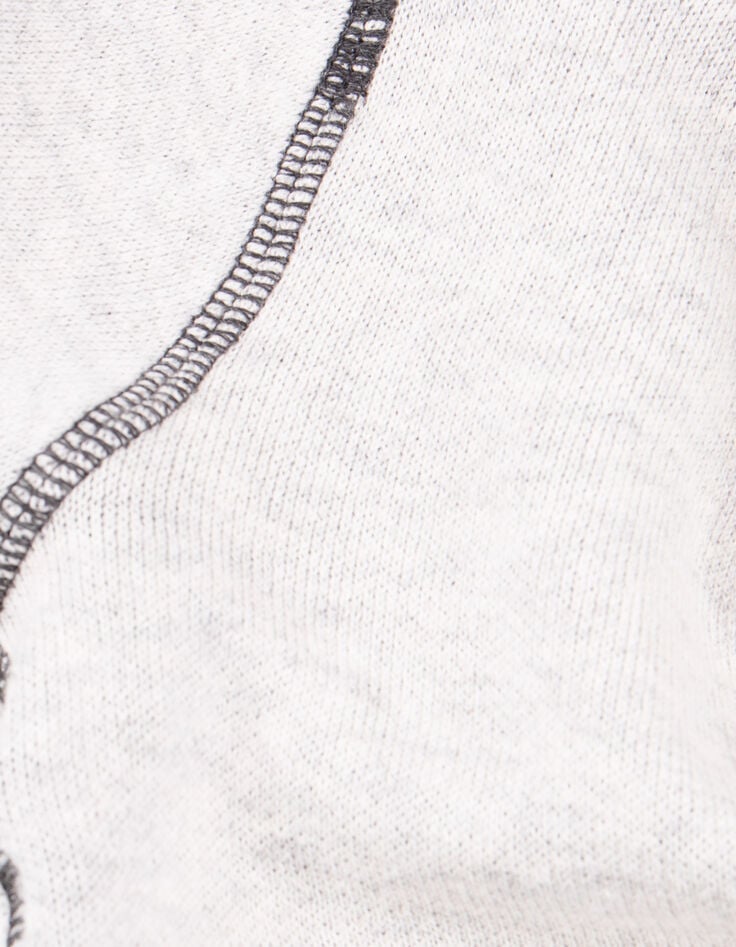 Reversible knitted sweater grey and dark grey baby boy-9