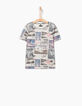 Tee-shirt gris chiné patchwork photos garçon -2
