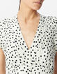 Robe blanche imprim&eacute; pois Femme-4