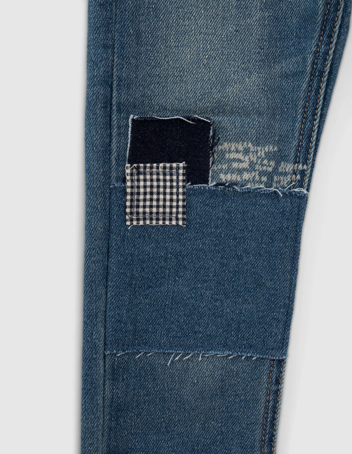 Boys’ blue patchwork-look skinny jeans - IKKS