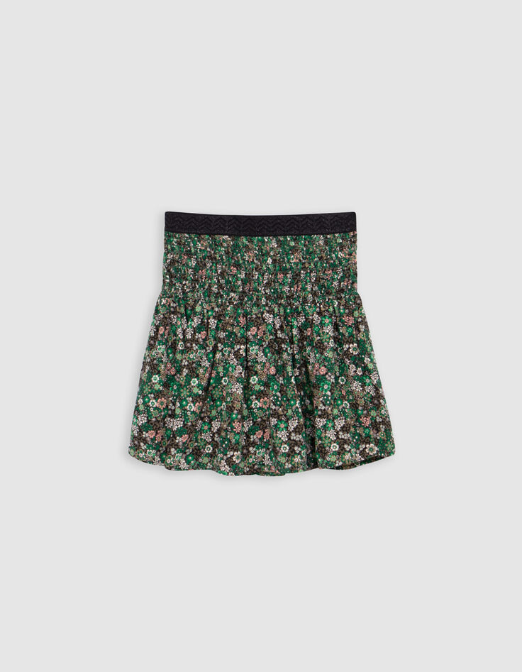 Khaki rok LENZING™ ECOVERO™ bloemenprint meisje-4