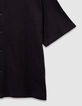 Camisa manga corta negra punto niño-4