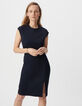 Women’s navy Milano knit split dress-3