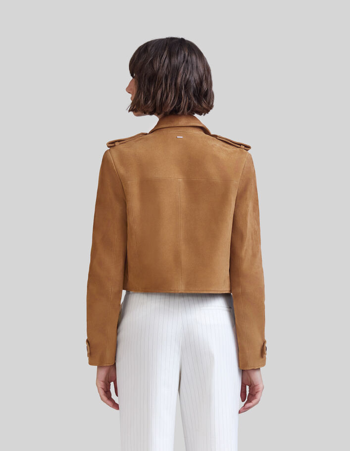 Chaquetón cropped ante camel - IKKS