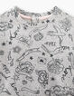 Girls’ medium grey marl rock drawing sweatshirt-3