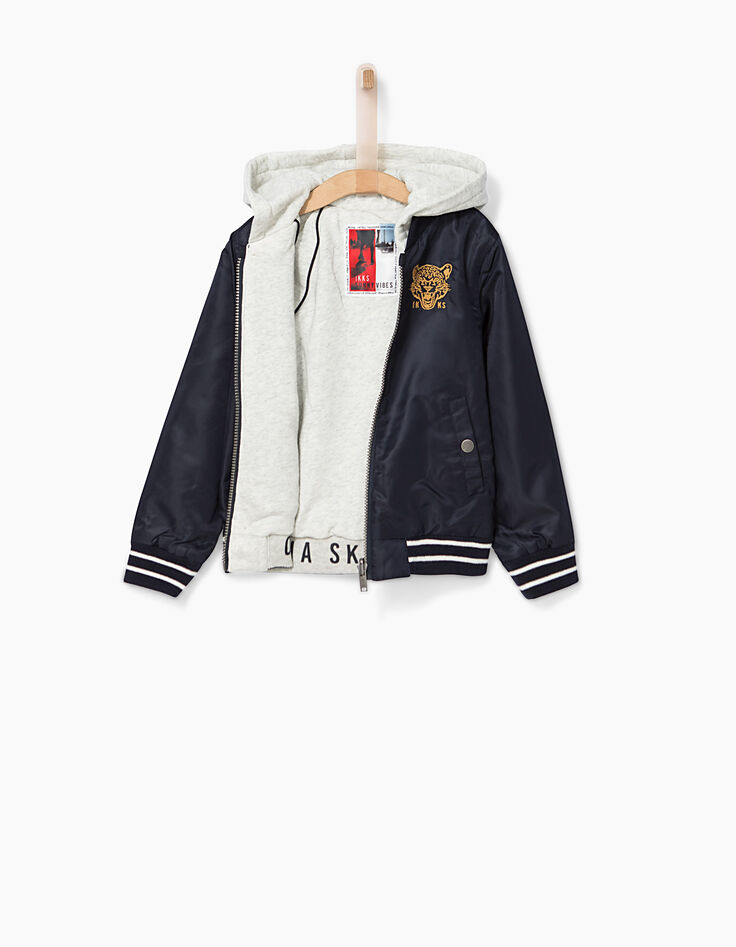 Bomber réversible navy et beige clair garçon-7 Bomber réversible navy et beige clair garçon-7