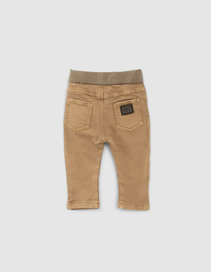 Jean marron taille élastiquée bébé garçon-3