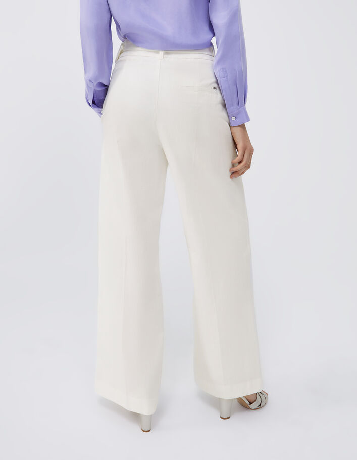 Pantalones anchos blancos cinturón extraíble