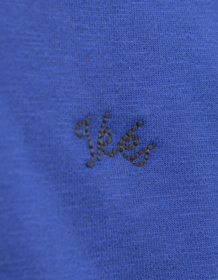 Boys’ blue and ecru baseball cardigan, XL embroidered back-8