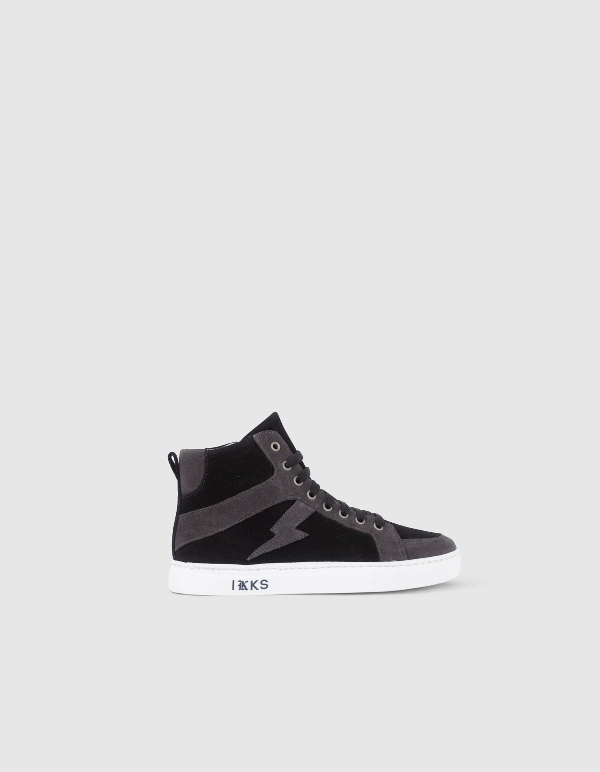 Boys black leather trainers on sale