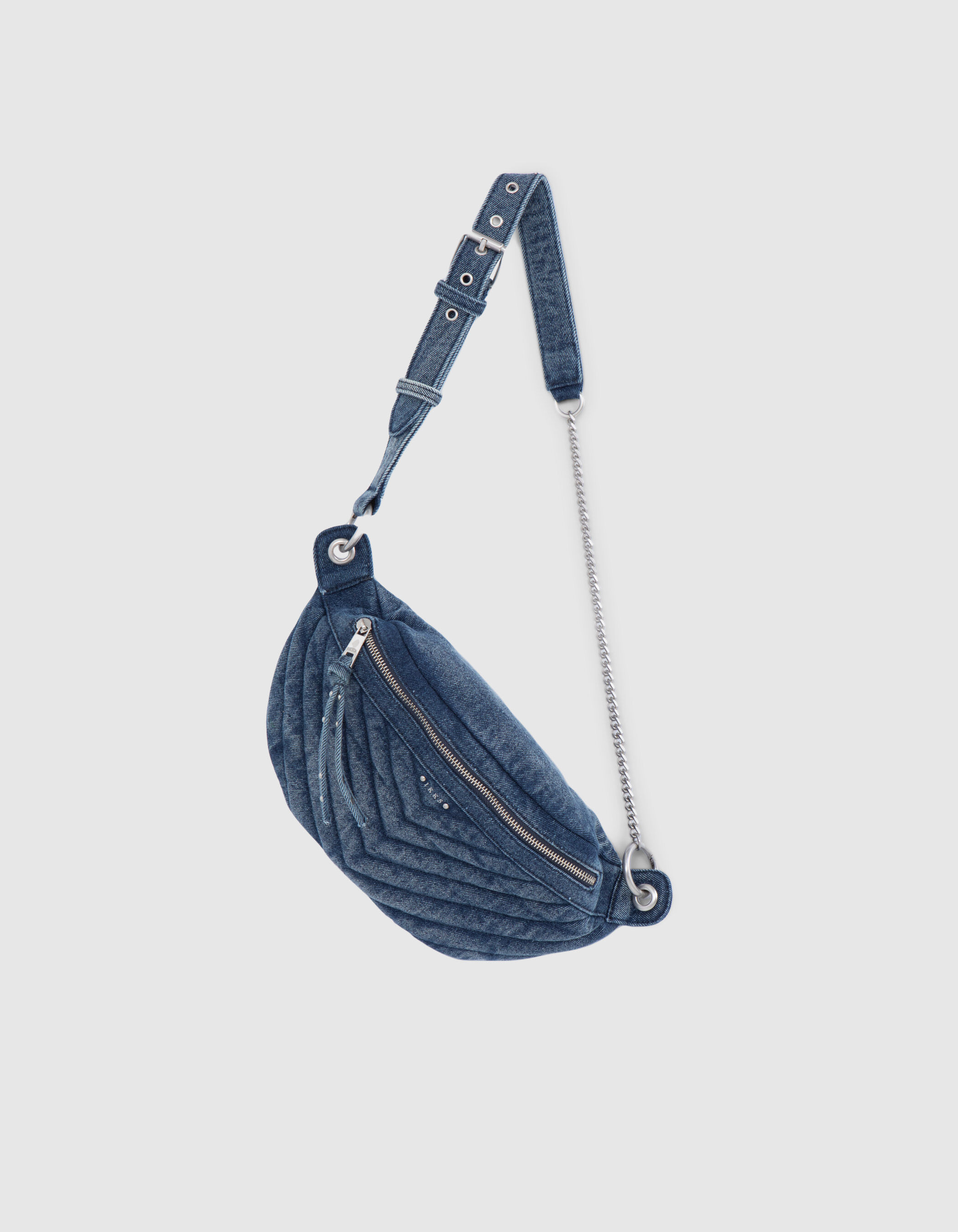 Women s blue denim 1440 waist bag IKKS