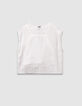 Chemise sans manches blanche dentelle à nouer devant fille-3