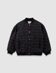 Blouson noir esprit tweed fille-4