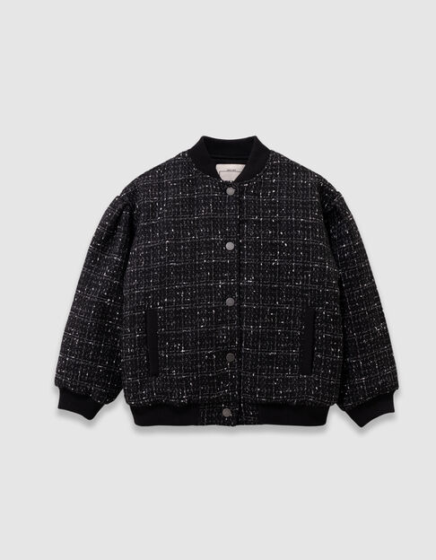 Blouson noir esprit tweed fille - IKKS