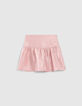 Jupe courte rose fille-1