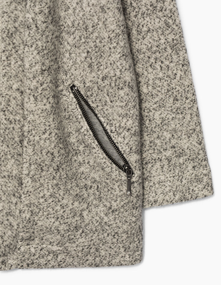 Cardigan gris &agrave; poches zipp&eacute;es fille-4