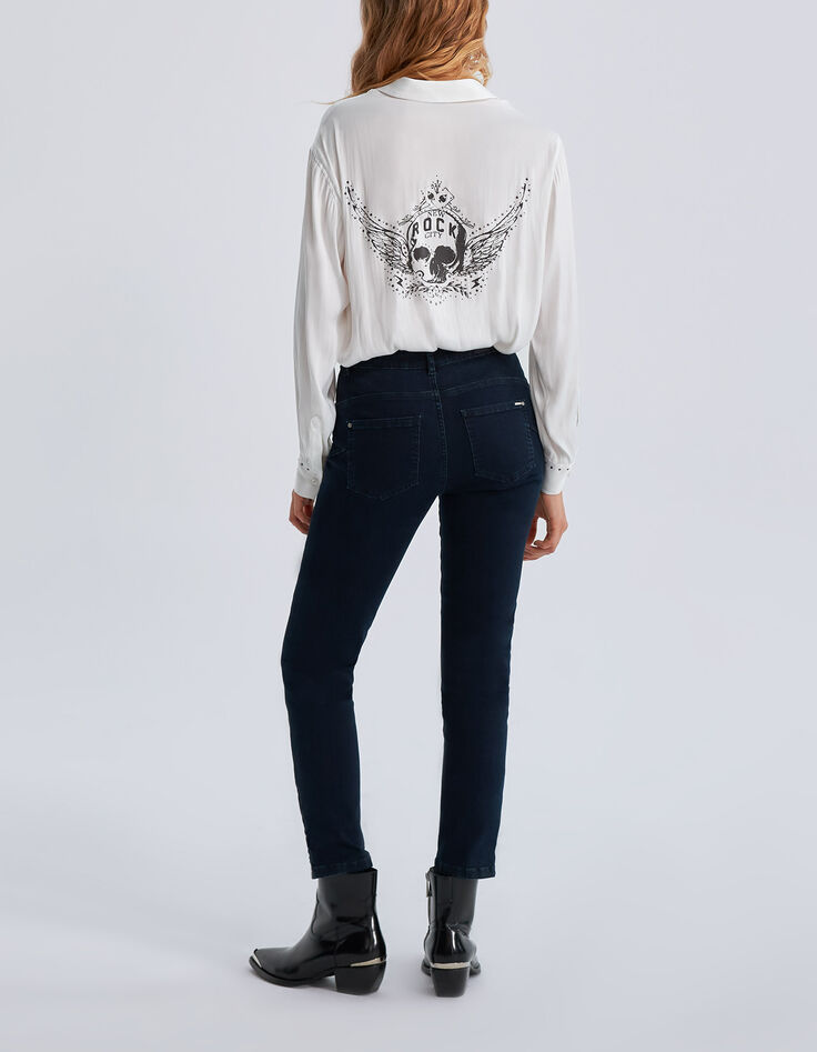 Blauwe slim 7/8 jeans studs Powerstretch Waterless Dames-3