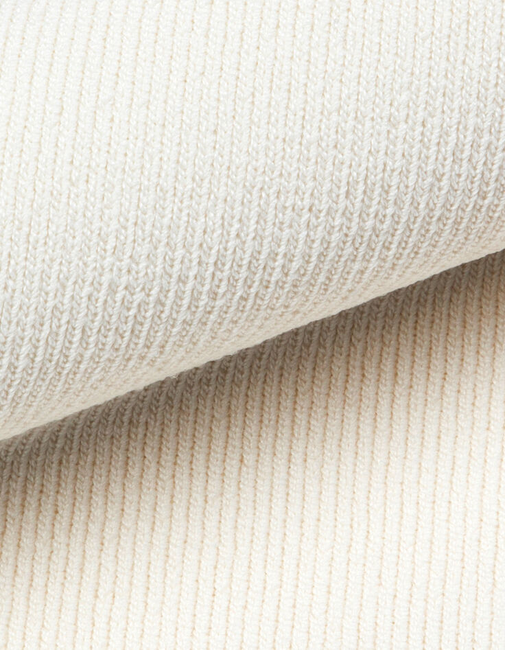 &Auml;rmelloser ecrufarbener Feinstrick-Pullover f&uuml;r Damen-3