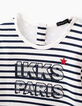 Camiseta blanco roto rayas navy IKKS PARIS niña-4