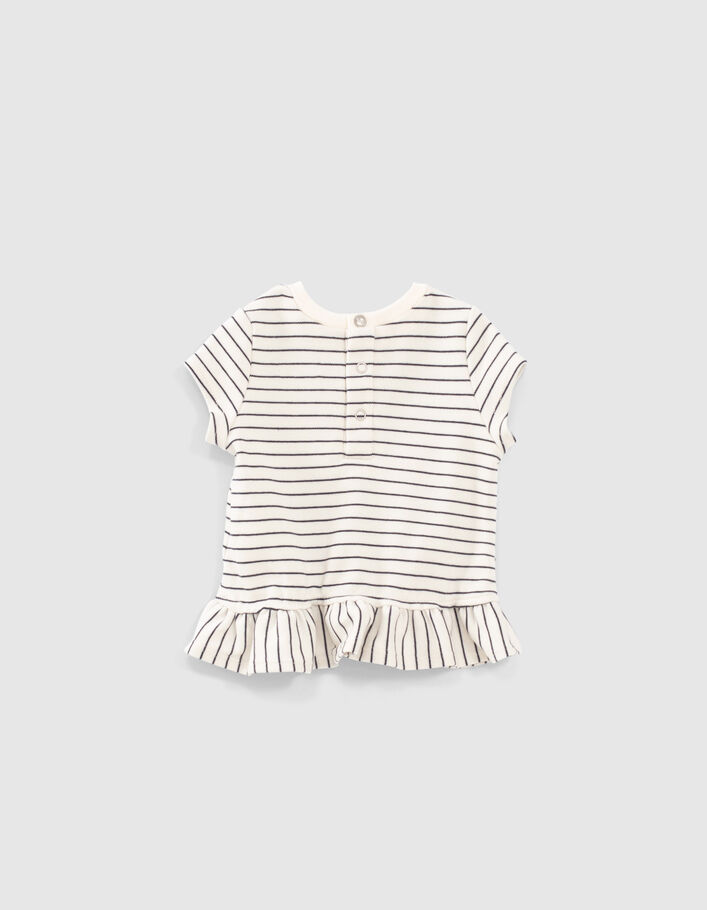 Camiseta marinera bio con faldón bebé niña  - IKKS