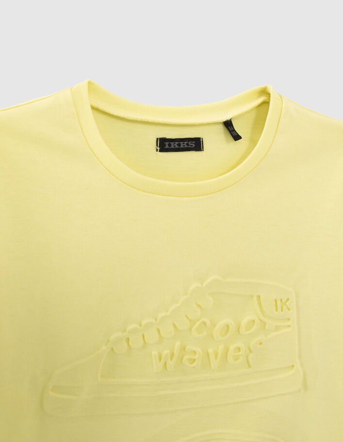 Boys’ lime green embossed trainers organic cotton T-shirt - IKKS