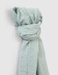 Men’s aqua scarf with fine stripes-2
