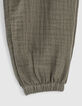 Pantalon kaki à ceinture-foulard végétal bébé fille-5