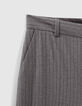 Pantalon de costume flare gris à rayures tennis Femme-6