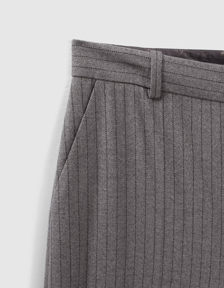 Pantalon de costume flare gris à rayures tennis Femme-6