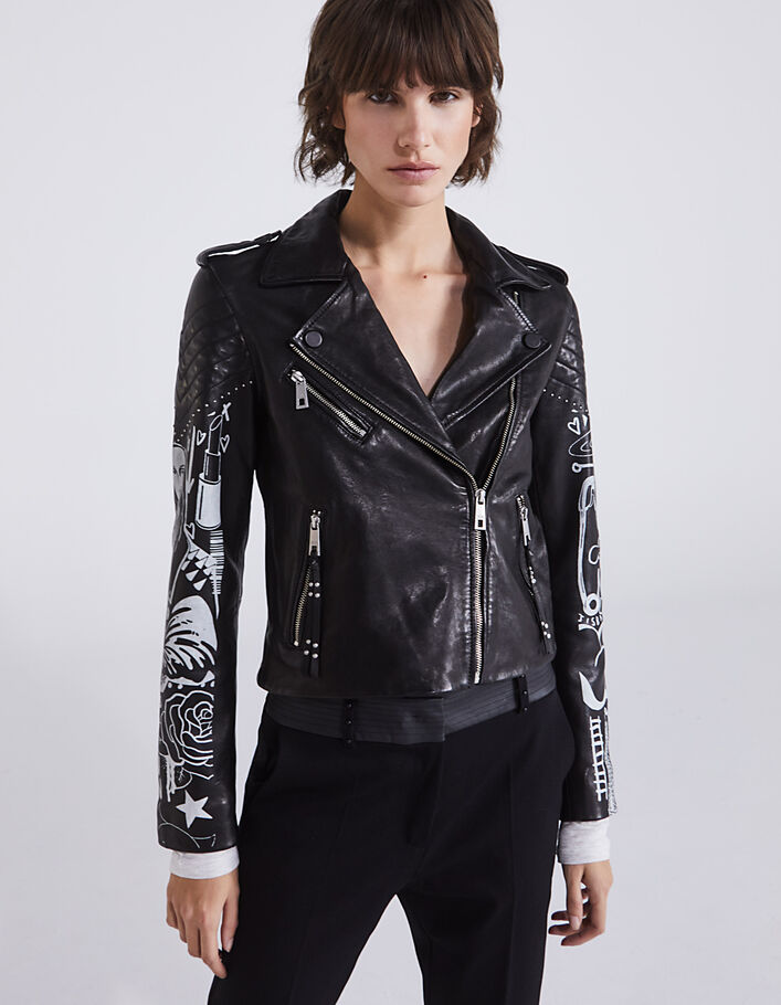 Women's Leather story 1440 leather jacket - IKKS