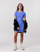 Blauwe T-shirtjurk biokatoen meisjes-1