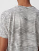 T-shirt marinière blanc rayures marine Homme-5
