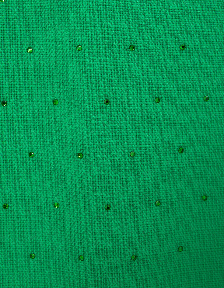 Robe menthe décor strass ton sur ton Femme-10