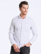 Wit slim herenoverhemd print zwarte palmen-3