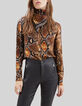 Pure Edition &ndash; Braune Damenbluse mit Python-Rock-Print-2