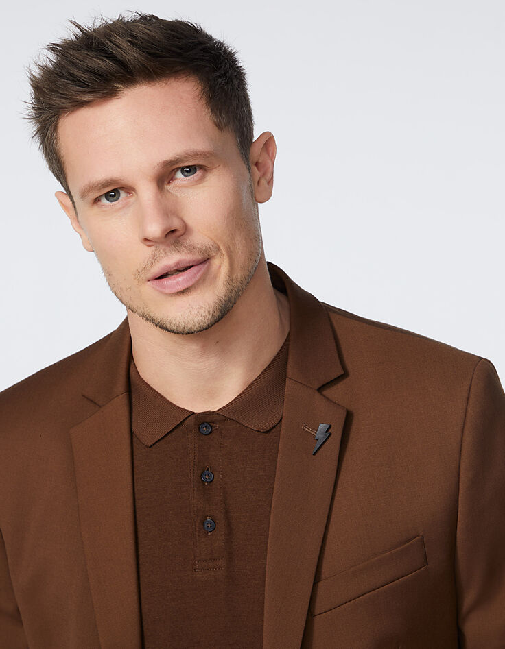 Veste de costume moka TRAVEL SUIT Homme-3