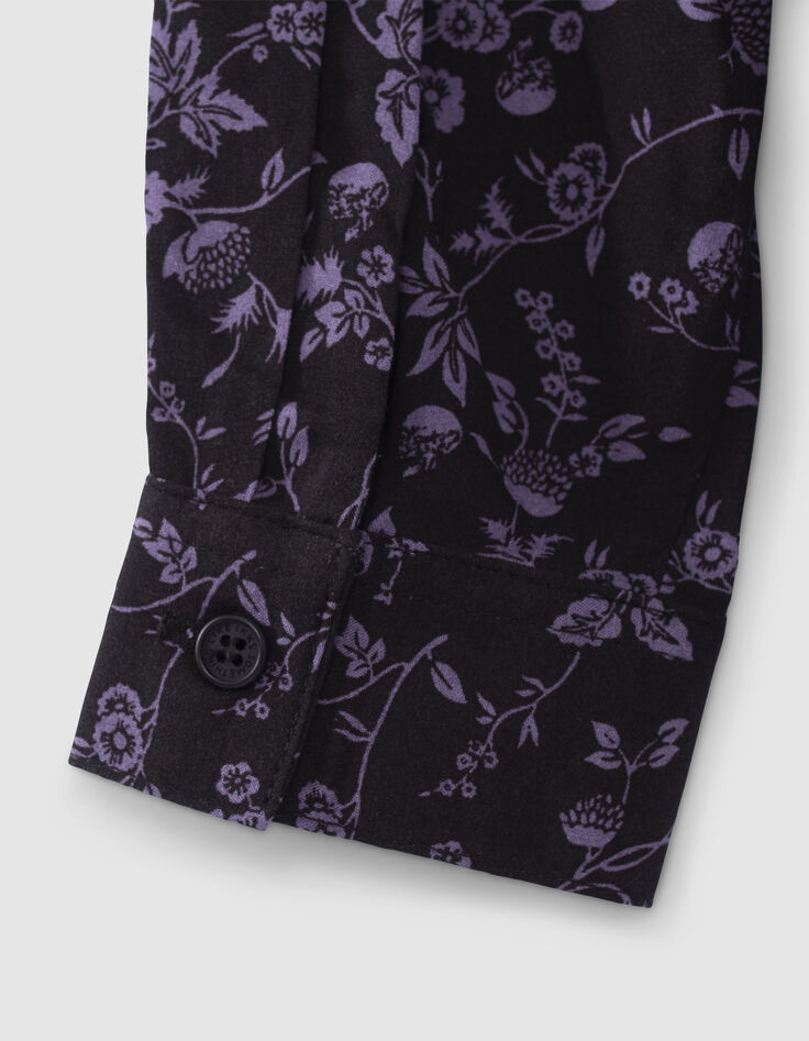 Camisa violeta y negra LENZING™ ECOVERO™ flores niño-5