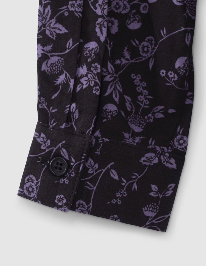 Hemd violet en zwart LENZING™ ECOVERO™ bloemen jongens-8