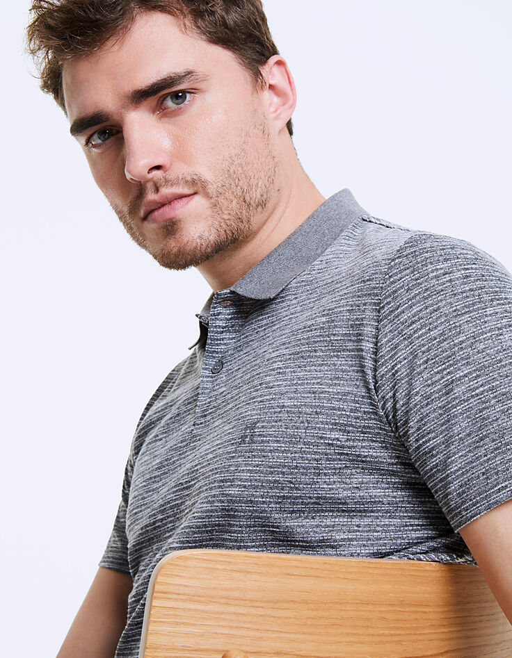Polo gris falso liso Hombre-1